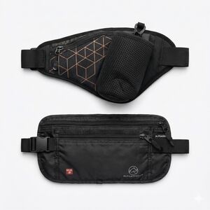 Black and Gold Men's Belt Bag